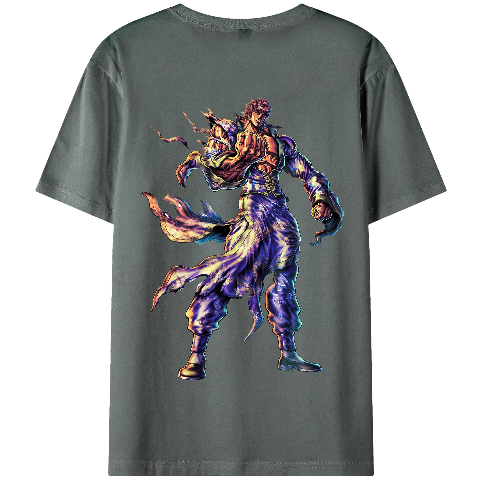 （画像用） 北斗の拳 Fist of the North Star 綿100％半袖Tシャツ（背面プリント）
